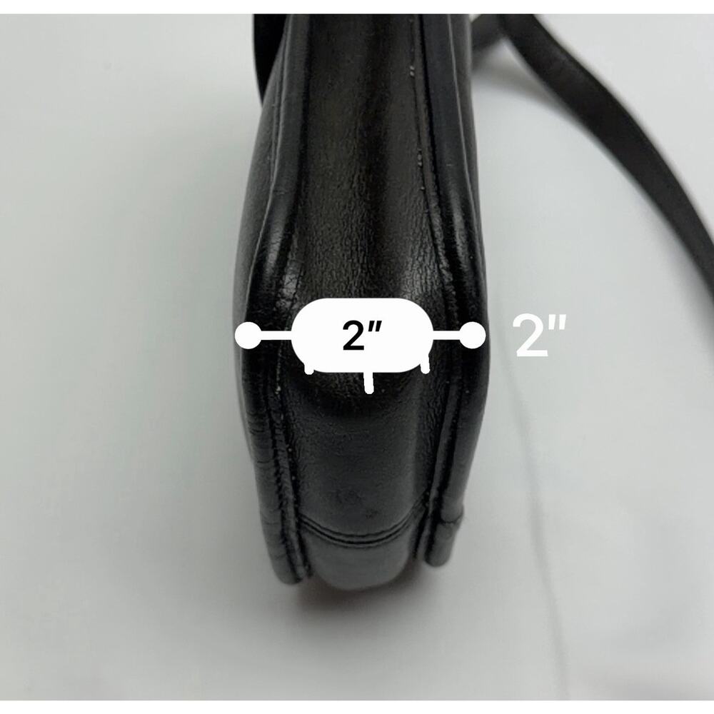Coach Vintage Leather Crossbody Black Turnlock NYC 9378 Mini Purse Distressed - Picture 6 of 13